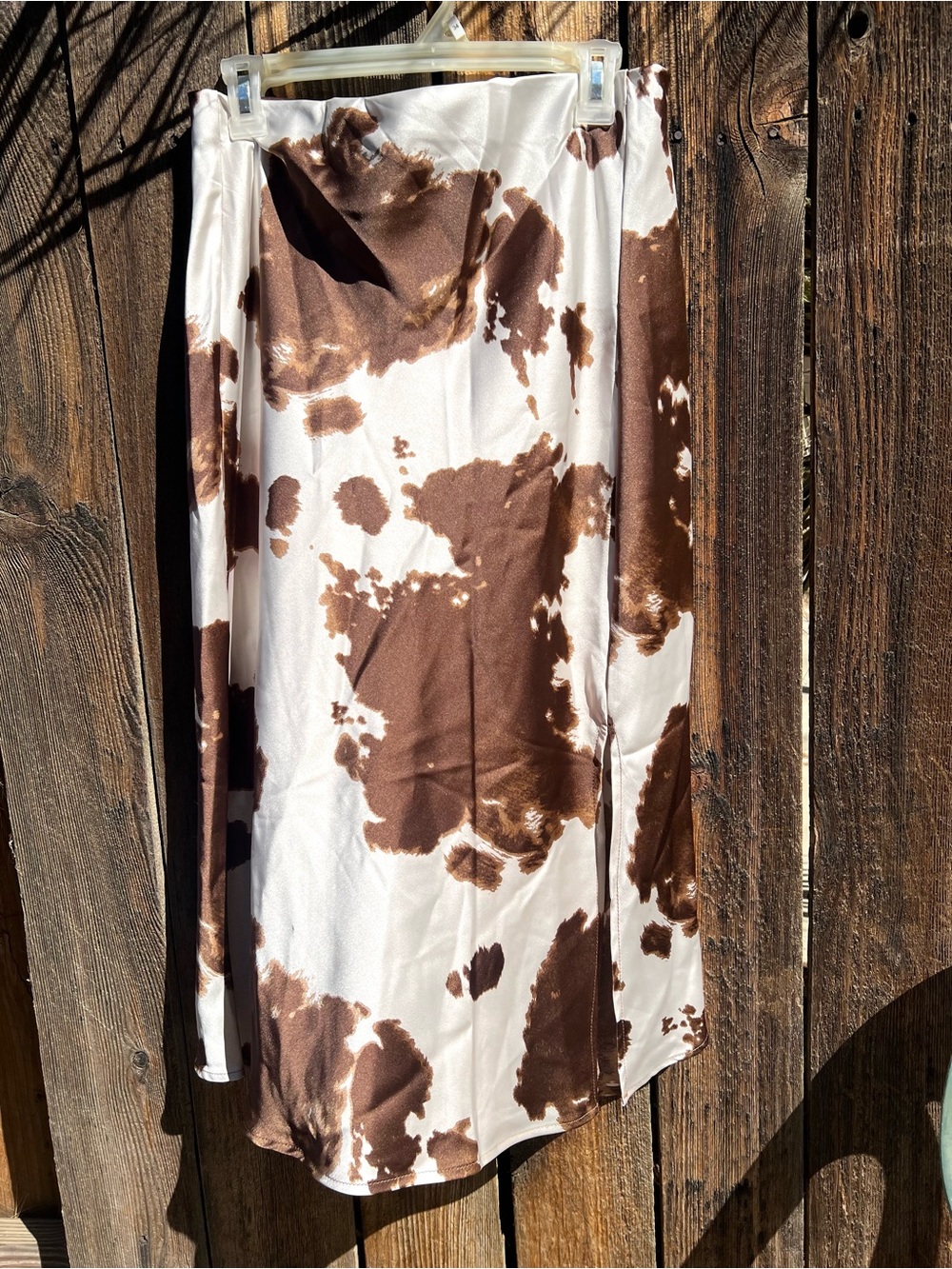Brown and White Cowprint Skirt